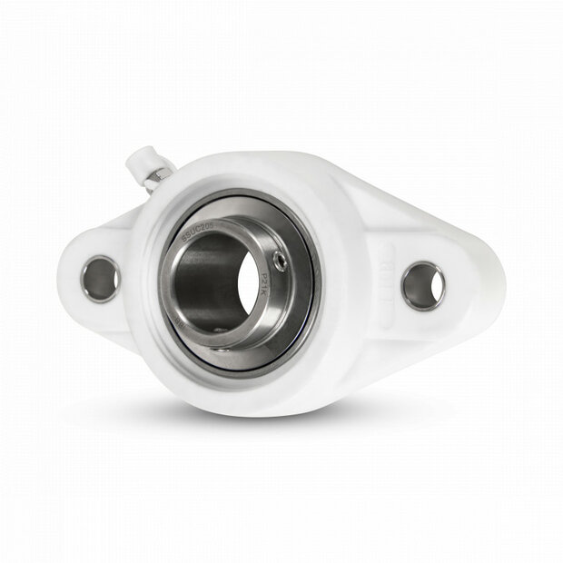 SS UCFLPL 203 - IBB wei&szlig; Kunststoff Flanschlager 17 mm