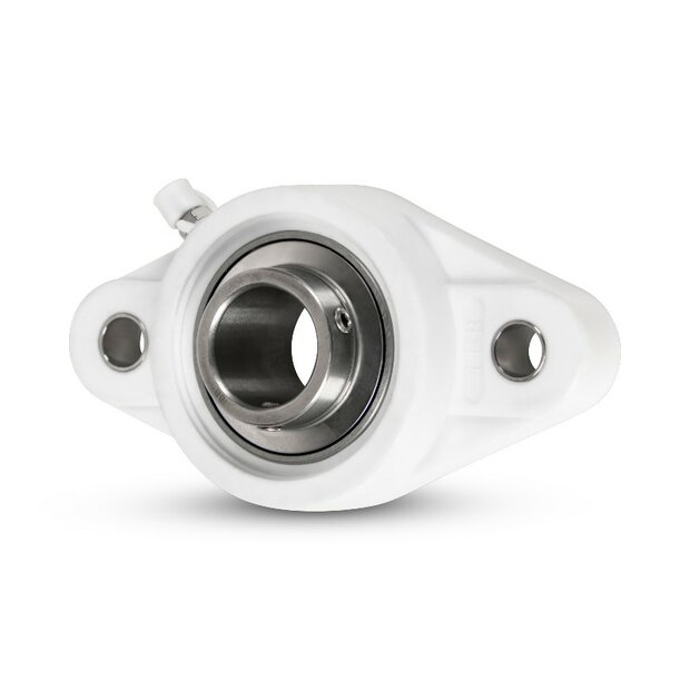 SS UCFLPL 207 - IBB wei&szlig; Kunststoff Flanschlager 35 mm