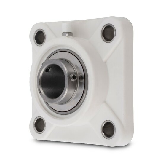 SS UCFPL 204 - IBB wei&szlig; Kunststoff Flanschlager 20 mm