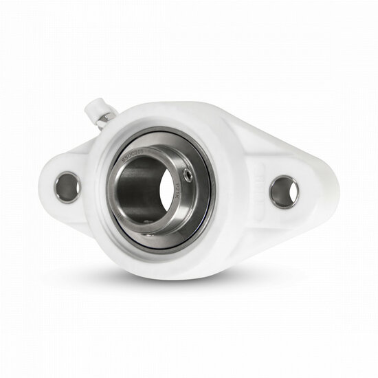 SS UCFLPL 202 - IBB wei&szlig; Kunststoff Flanschlager 15 mm