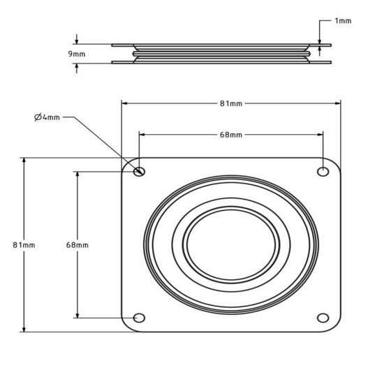 Drehkranzlager 81 x 81 mm &ndash; 80 kg