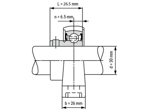 UP 006 - IBB Miniatur Stehlager 30 mm mit Exzentrerring