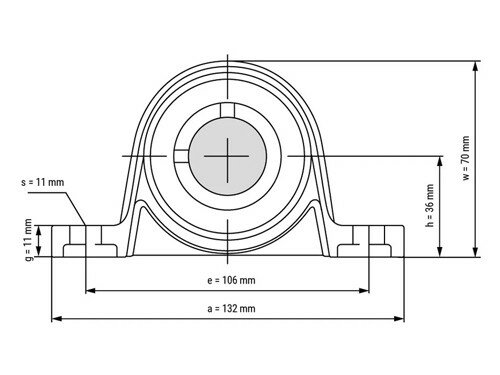 SS UP 006 - IBB Edelstahl-Stehlager 30 mm mit Exzentrerring