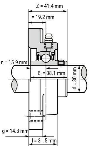 SS UCFPL 206 - IBB schwarz Kunststoff-Flanschlager 30 mm
