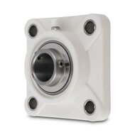 SS UCFPL 202 - IBB wei&szlig; Kunststoff Flanschlager 15 mm