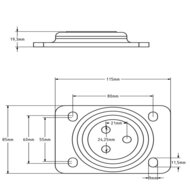 Drehkranzlager 105x80 mm - 250 kg