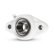 SS UCFLPL 208 - IBB wei&szlig; Kunststoff Flanschlager 40 mm