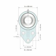 UCFB 205 afmetingen tekening vooraanzicht