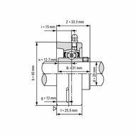 UCFL 204 afmetingen tekening doorsnede