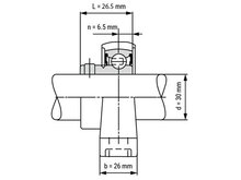 UP 006 - IBB Miniatur Stehlager 30 mm mit Exzentrerring
