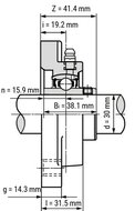 SS UCFPL 206 - IBB schwarz Kunststoff-Flanschlager 30 mm
